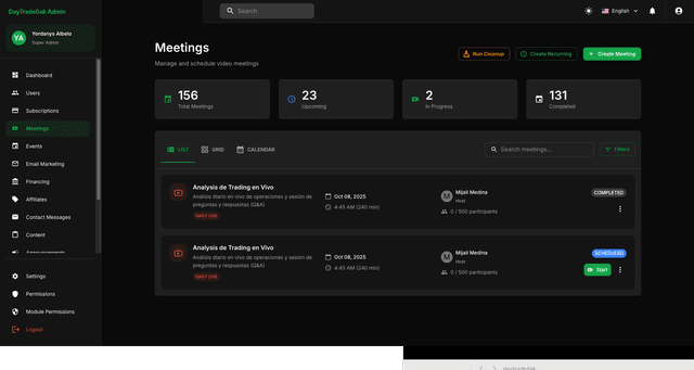 Admin Meeting Management